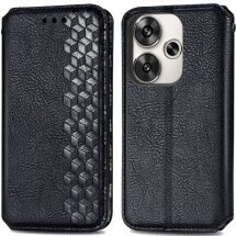 Чехол Deexe Rhombus Wallet для Xiaomi Poco F6 - Black: фото 1 из 9