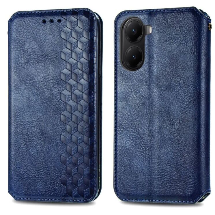 Чехол Deexe Rhombus Wallet для Xiaomi Poco X7 Pro - Blue: фото 2 из 10