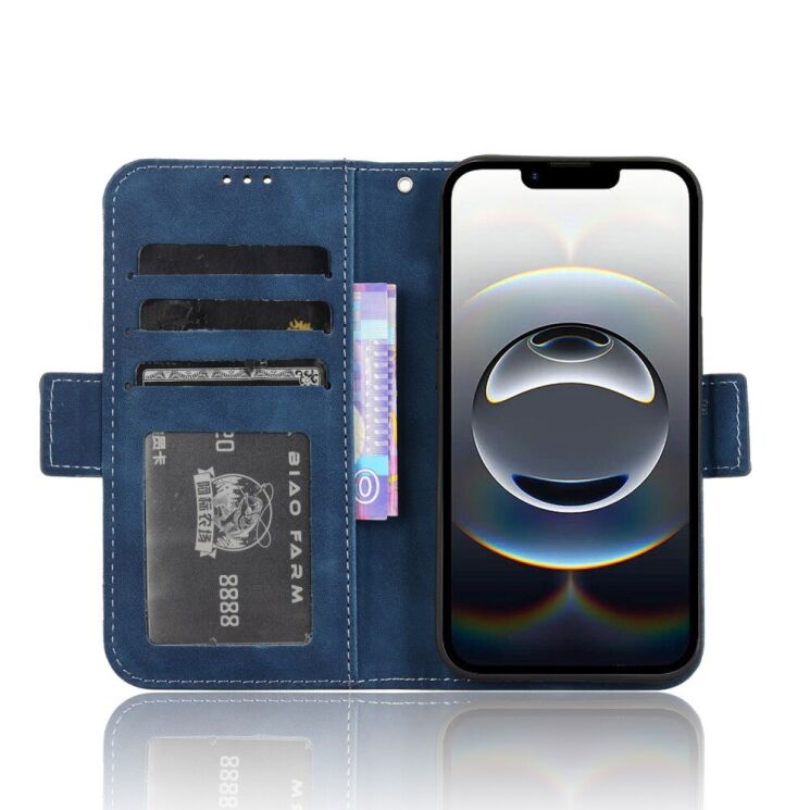 Чехол Deexe Wallet Stand для Apple iPhone 16e - Blue: фото 3 из 7