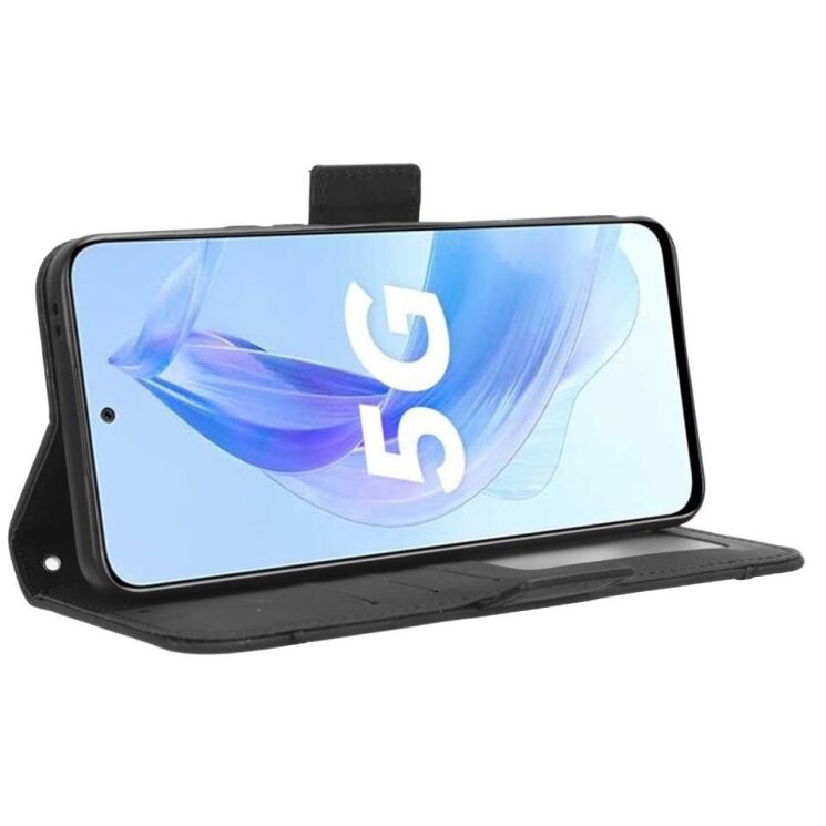Чехол Deexe Wallet Stand для Honor 90 Lite - Black: фото 4 из 7