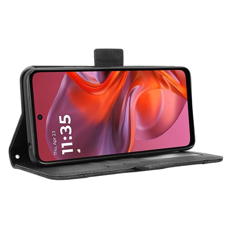 Чохол Deexe Wallet Stand для Motorola Moto G05 / Moto E15 - Black: фото 4 з 7