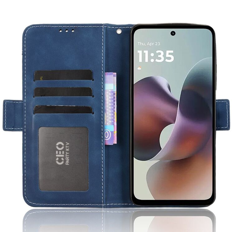 Чохол Deexe Wallet Stand для Motorola Moto G56 - Blue: фото 5 з 14