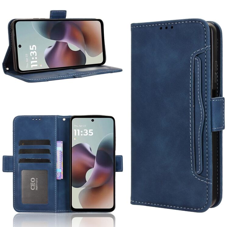 Чохол Deexe Wallet Stand для Motorola Moto G56 - Blue: фото 8 з 14