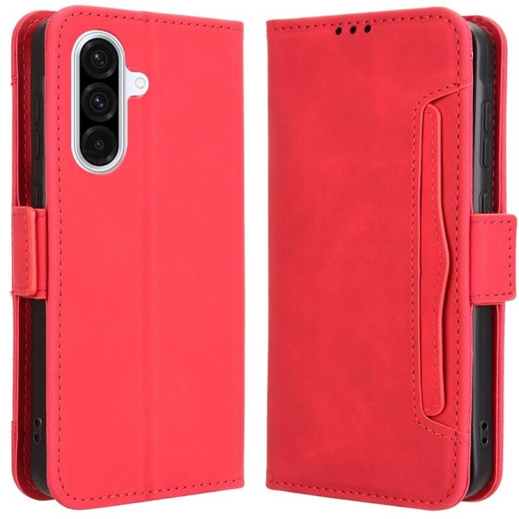 Чехол Deexe Wallet Stand для Samsung Galaxy A36 (A366) - Red: фото 1 из 7