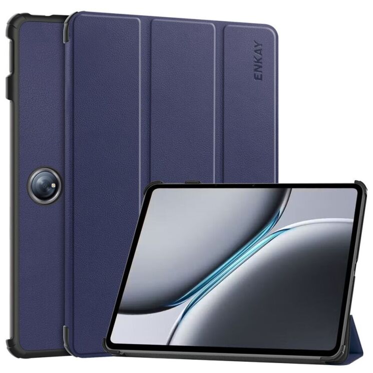 Чехол ENKAY Smart Cover для OnePlus Pad Pro / Pad 2 - Dark Blue: фото 1 из 7