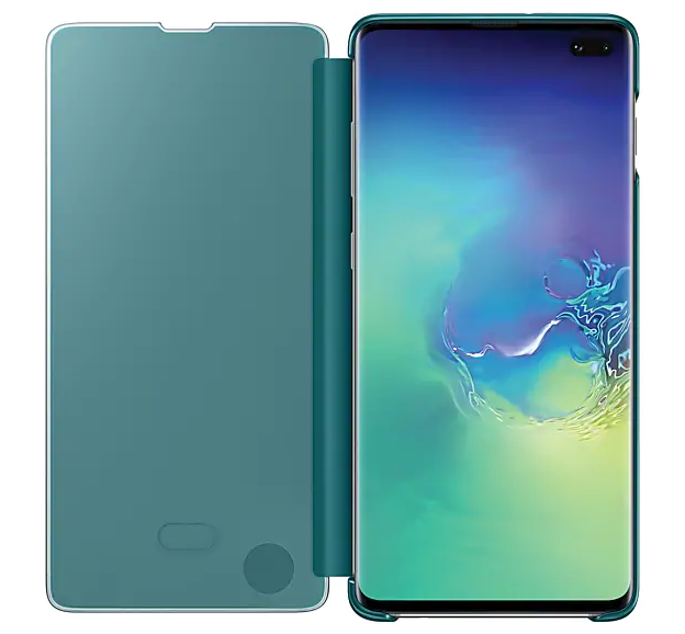 Оригінальний чохол-книжка Clear View Cover для Samsung Galaxy S10 Plus (G975) EF-ZG975CGEGRU - Green: фото 2 з 4