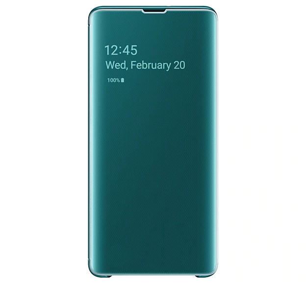 Оригінальний чохол-книжка Clear View Cover для Samsung Galaxy S10 Plus (G975) EF-ZG975CGEGRU - Green: фото 3 з 4