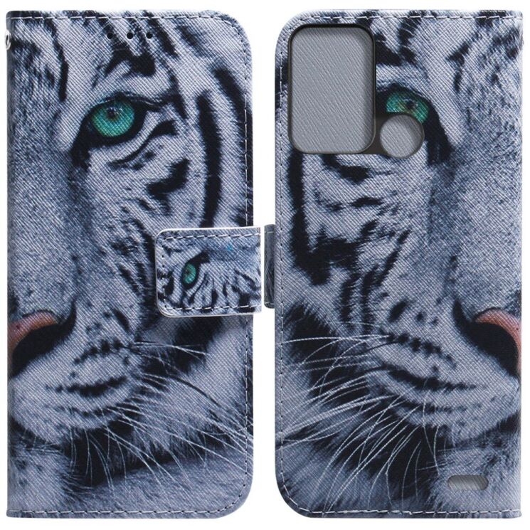 Чехол-книжка Deexe Color Wallet для ZTE Blade A52 - Tiger Head: фото 1 из 8
