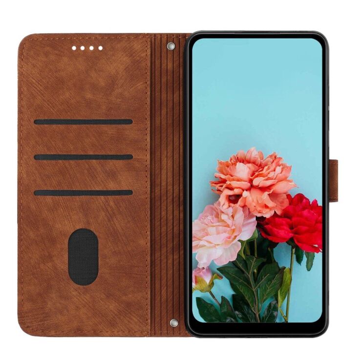 Чехол-книжка Deexe Lines Series для Infinix Note 30 - Brown: фото 2 из 11