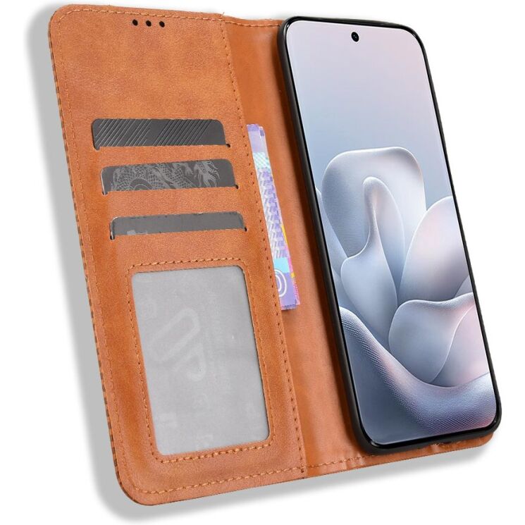 Чехол-книжка Deexe Retro Style для Motorola Edge 70 Fusion - Brown: фото 4 из 18