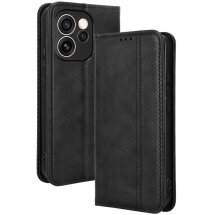 Чехол-книжка Deexe Retro Style для OPPO Reno 15 F/FS - Black: фото 1 из 18