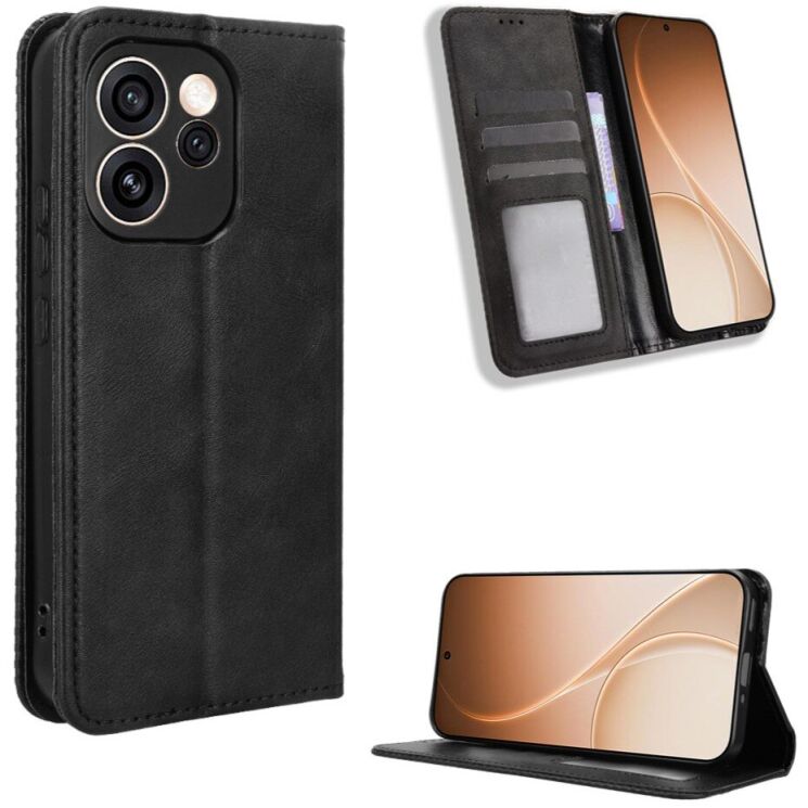 Чехол-книжка Deexe Retro Style для OPPO Reno 15 F/FS - Black (405805B) Чехол-книжка Deexe Retro Style для OPPO Reno 15 F/FS - Black: фото 2 из 18