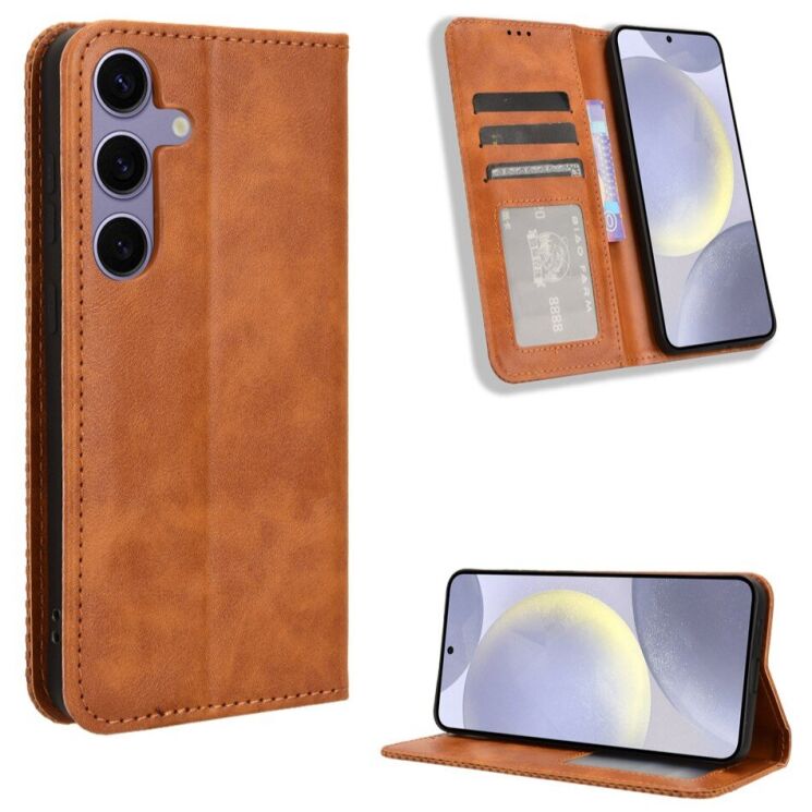 Чохол-книжка Deexe Retro Style для Samsung Galaxy S26 (S942) - Brown: фото 2 з 20