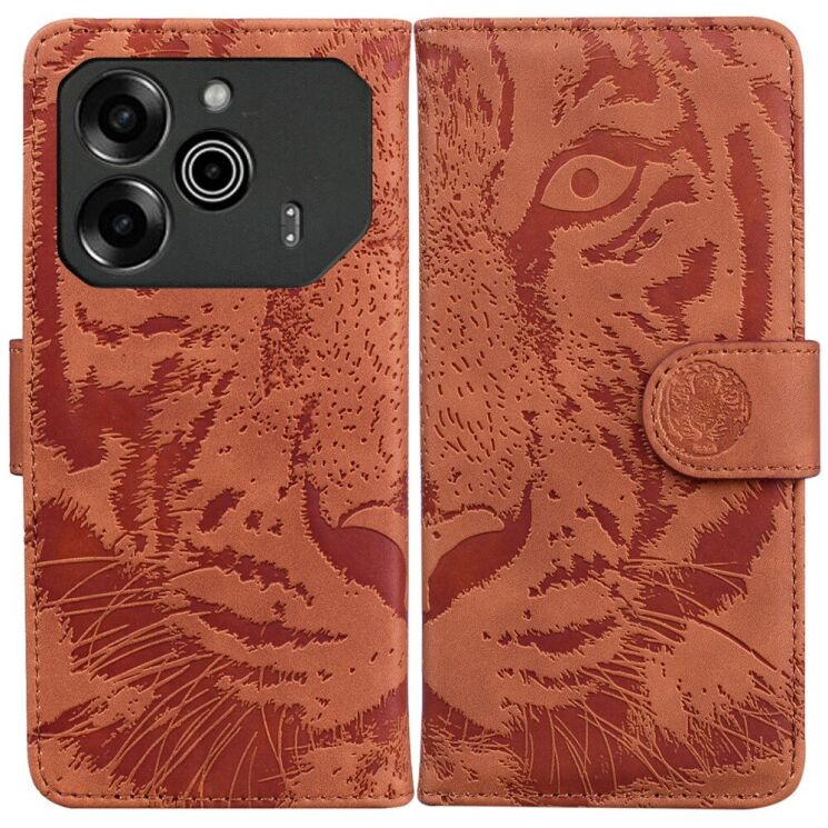 Чехол-книжка Deexe Tiger для TECNO Pova 6 - Brown: фото 1 из 7