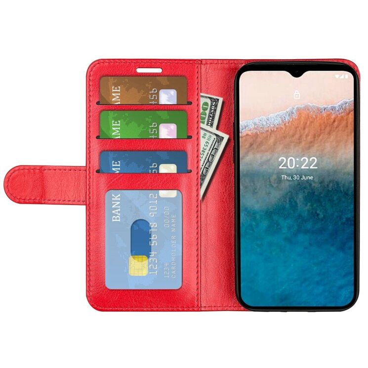 Чехол-книжка Deexe Wallet Style для Nokia C21 Plus - Red: фото 4 из 6