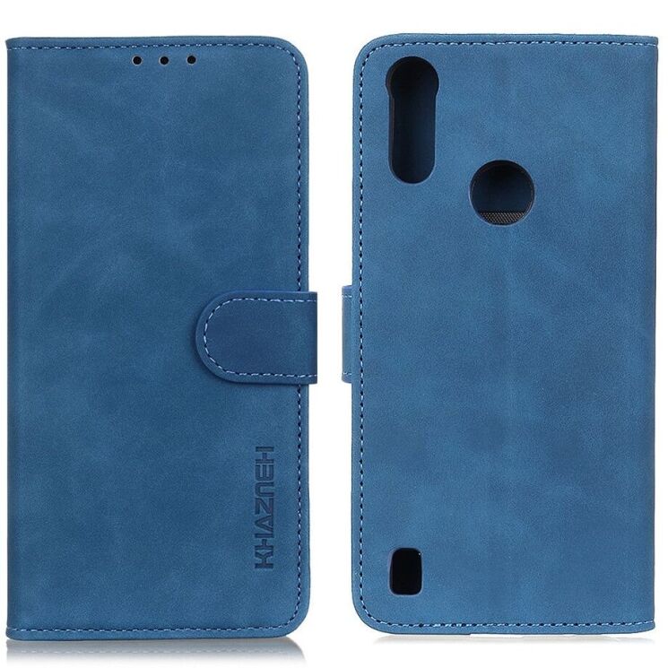 Чехол-книжка KHAZNEH Retro Wallet для Motorola Moto E7 Power / Moto E7i - Blue: фото 1 из 8