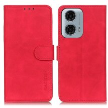 Чехол-книжка KHAZNEH Retro Wallet для Motorola Moto G24 Power - Red: фото 1 из 7