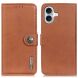Чехол-книжка KHAZNEH Wallet Cover для Apple iPhone 16 Plus - Brown (360616Z). Фото 1 из 9