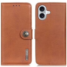Чехол-книжка KHAZNEH Wallet Cover для Apple iPhone 16 - Brown: фото 1 из 9