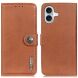 Чехол-книжка KHAZNEH Wallet Cover для Apple iPhone 16 - Brown (360718Z). Фото 1 из 9