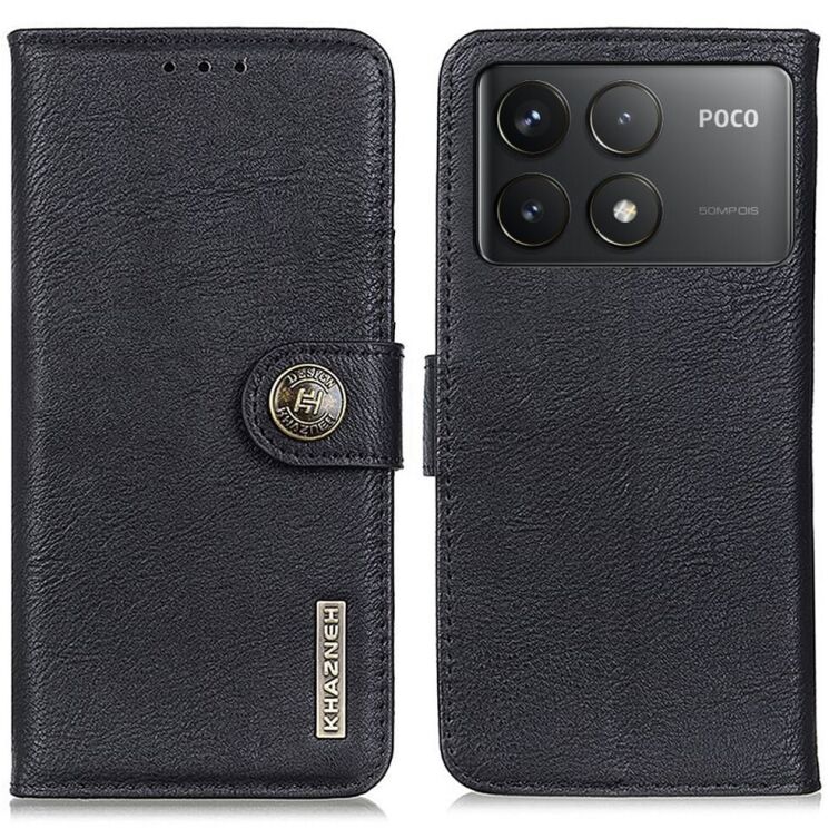 Чехол-книжка KHAZNEH Wallet Cover для Xiaomi Poco F6 Pro - Black: фото 1 из 9