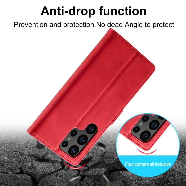 Чехол-книжка LC.IMEEKE Strong Case для Samsung Galaxy S23 Ultra (S918) - Red: фото 10 из 11
