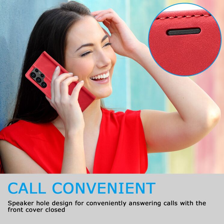 Чехол-книжка LC.IMEEKE Strong Case для Samsung Galaxy S23 Ultra (S918) - Red: фото 7 из 11