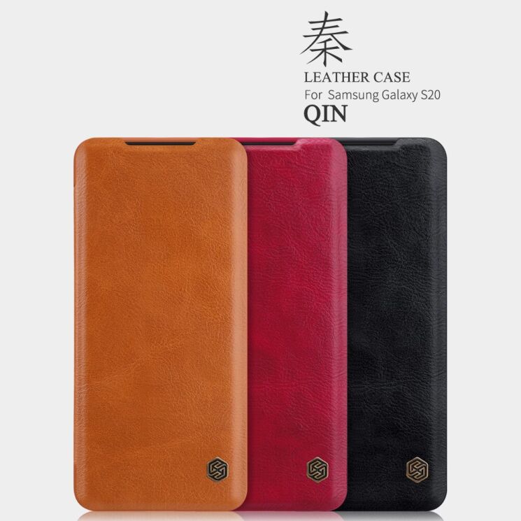 Чехол-книжка NILLKIN Qin Series для Samsung Galaxy S20 (G980) - Red: фото 4 из 13