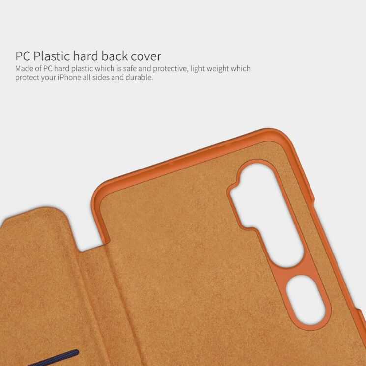 Чохол-книжка NILLKIN Qin Series для Xiaomi Mi Note 10 Pro - Brown: фото 13 з 16