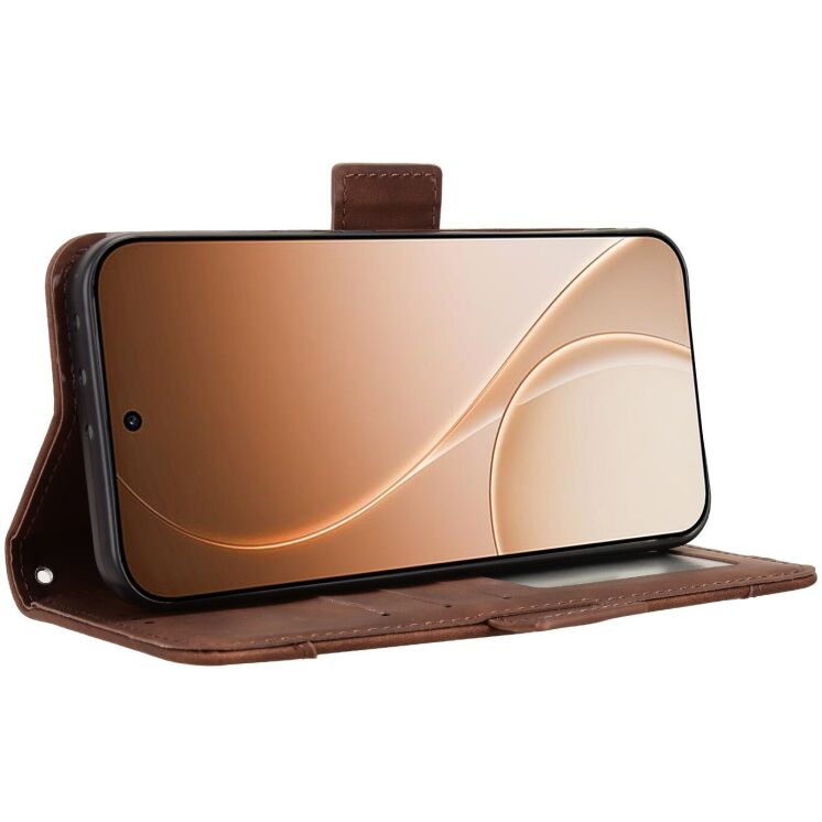 Чехол-книжка с карманами Deexe Wallet Stand для OPPO Reno 15 F/FS - Brown: фото 5 из 15