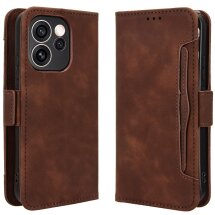 Чехол-книжка с карманами Deexe Wallet Stand для OPPO Reno 15 F/FS - Brown: фото 1 из 15