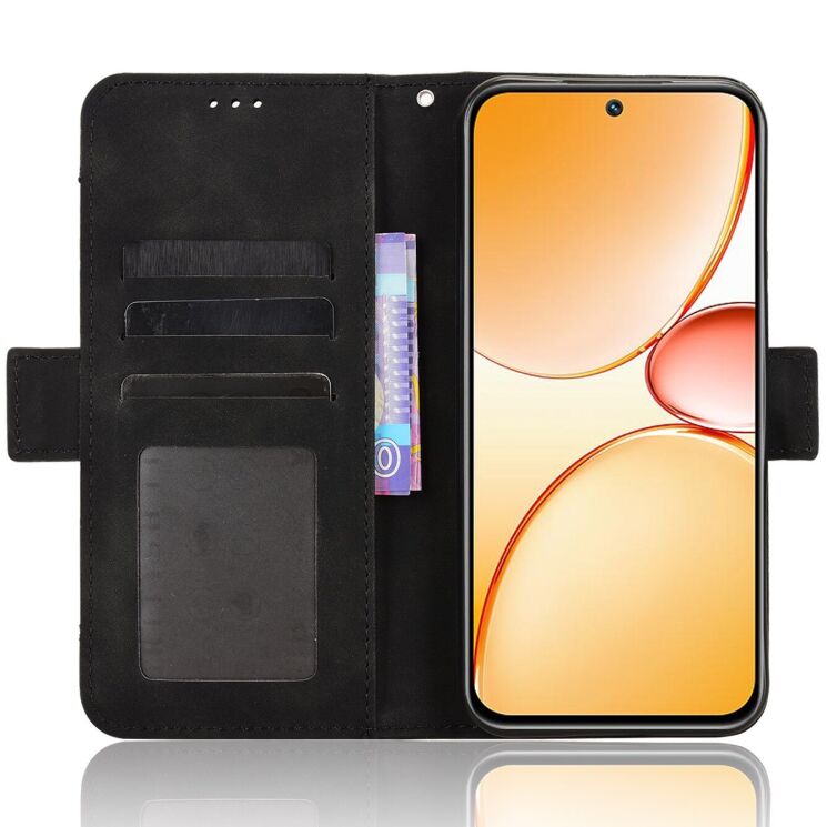 Чехол-книжка с карманами Deexe Wallet Stand для Realme C85 - Black: фото 5 из 15