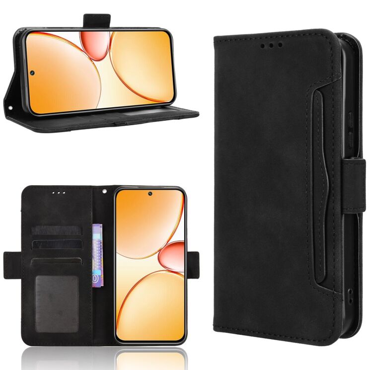 Чехол-книжка с карманами Deexe Wallet Stand для Realme C85 - Black: фото 8 из 15