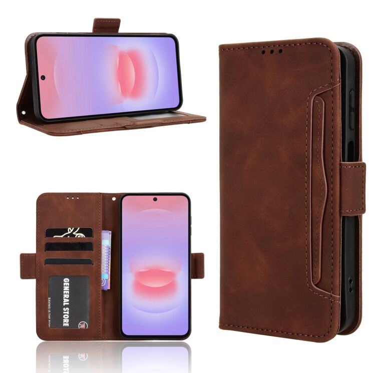 Чехол-книжка с карманами Deexe Wallet Stand для Samsung Galaxy A27 (A276) - Brown (408613Z) Чехол-книжка с карманами Deexe Wallet Stand для Samsung Galaxy A27 (A276) - Brown: фото 8 из 15