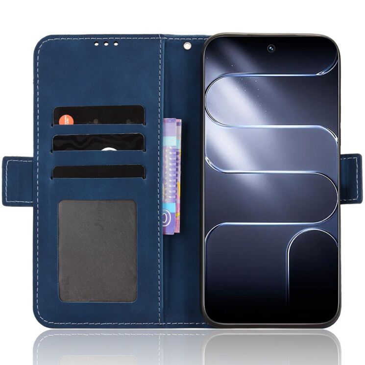 Чехол-книжка с карманами Deexe Wallet Stand для TECNO Spark 50 Pro - Blue: фото 5 из 8