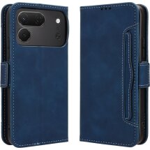 Чохол-книжка з кишеньками Deexe Wallet Stand для TECNO Spark 50 Pro - Blue: фото 1 з 8