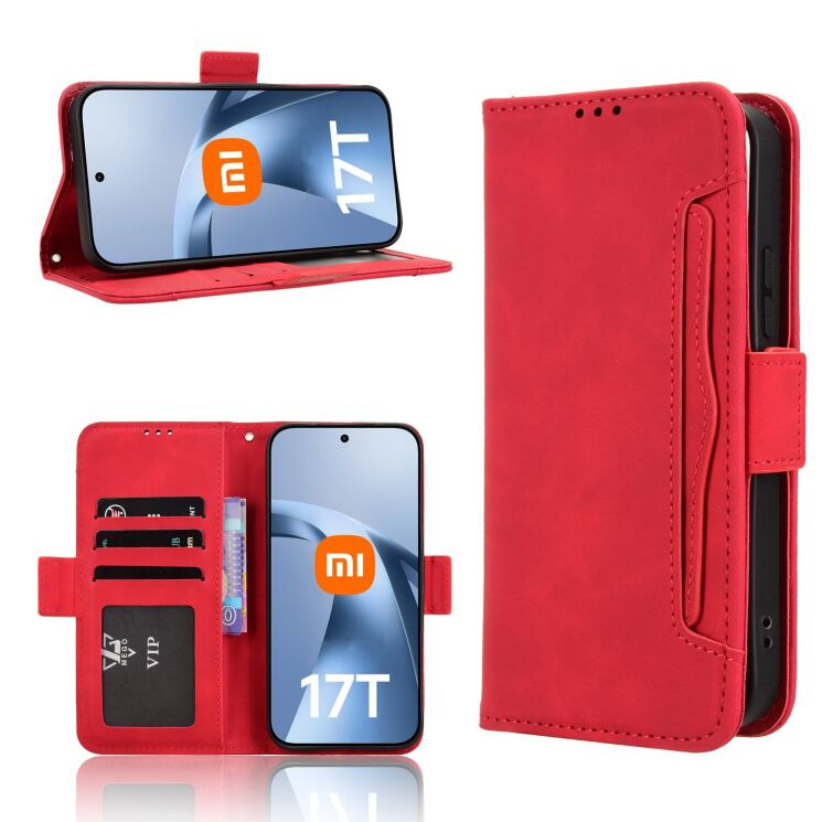 Чехол-книжка с карманами Deexe Wallet Stand для Xiaomi 17T Pro - Red (422362R) Чехол-книжка с карманами Deexe Wallet Stand для Xiaomi 17T Pro - Red: фото 7 из 16