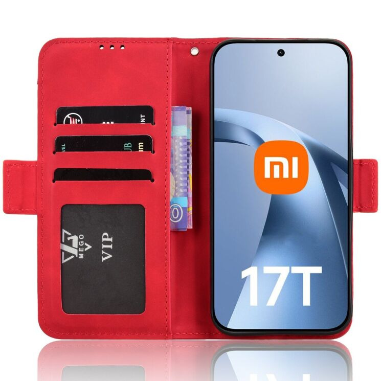 Чехол-книжка с карманами Deexe Wallet Stand для Xiaomi 17T Pro - Red (422362R) Чехол-книжка с карманами Deexe Wallet Stand для Xiaomi 17T Pro - Red: фото 4 из 16