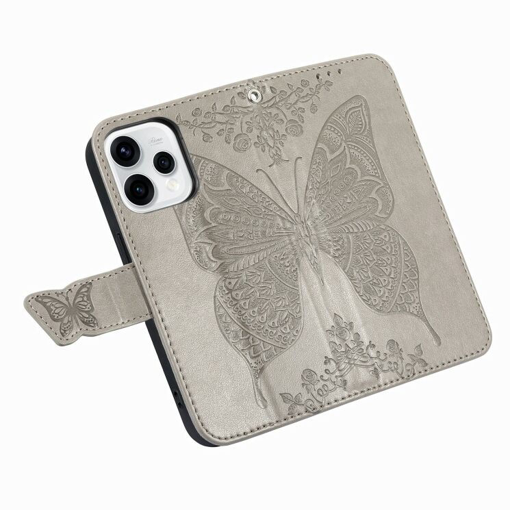 Чехол-книжка с рисунком UniCase Butterfly Pattern для OPPO Reno 15 - Grey: фото 3 из 9
