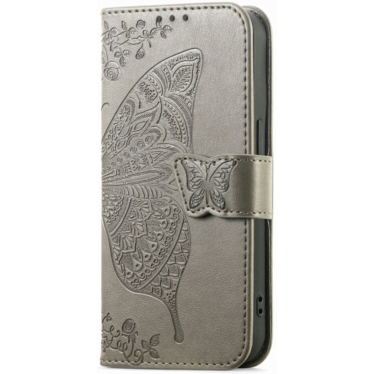 Чехол-книжка с рисунком UniCase Butterfly Pattern для OPPO Reno 15 - Grey: фото 5 из 9