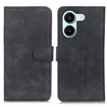 Чехол-книжка с застежкой KHAZNEH Retro Wallet для Xiaomi Poco X8 Pro - Black: фото 1 из 8