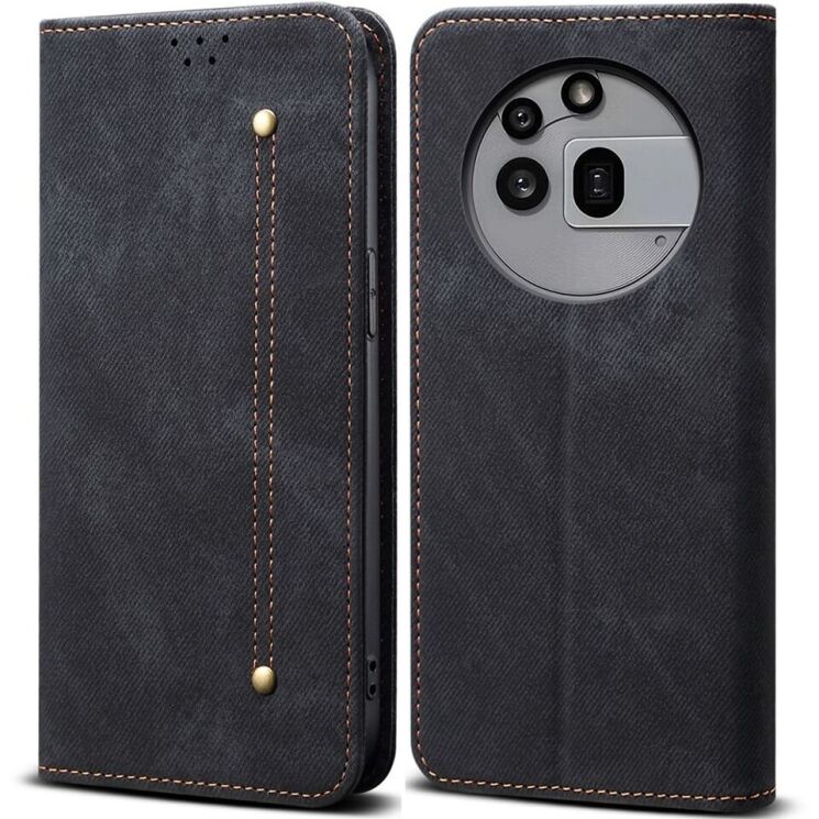 Чехол-книжка UniCase Jeans Wallet для Nothing Phone (3a) Pro - Black: фото 1 из 6