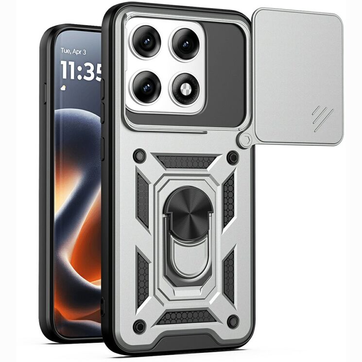 Чохол із захистом камери Deexe Armor Shield для Motorola Edge 70 Pro - Silver: фото 1 з 9