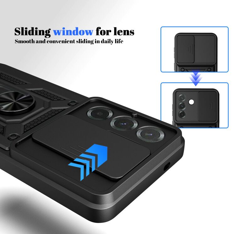 Чехол с защитой камеры Deexe Armor Shield для Samsung Galaxy A37 (A376) - Black: фото 6 из 10