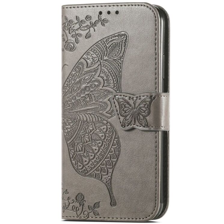 Чехол-книжка с рисунком UniCase Butterfly Pattern для Motorola Moto E22 - Grey: фото 4 из 8