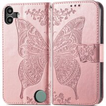 Чехол UniCase Butterfly Pattern для Nothing CMF Phone 1 - Rose Gold: фото 1 из 9
