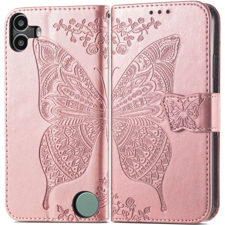 Чохол UniCase Butterfly Pattern для Nothing CMF Phone 1 - Rose Gold: фото 1 з 9