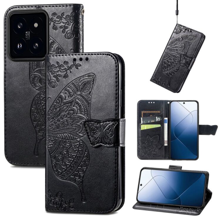 Чохол UniCase Butterfly Pattern для Xiaomi 14T Pro - Black: фото 4 з 10