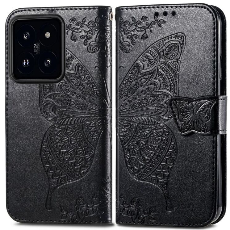 Чохол UniCase Butterfly Pattern для Xiaomi 14T Pro - Black: фото 1 з 10