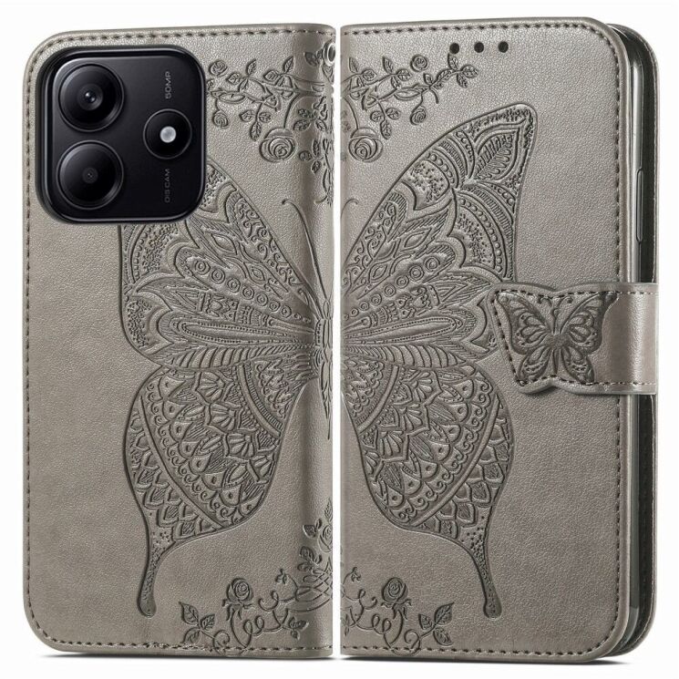 Чехол UniCase Butterfly Pattern для Xiaomi Redmi Note 14 5G - Grey: фото 1 из 9